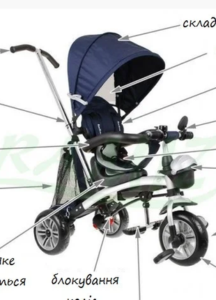 Детский велосипед sport trike explorer eva пенные колеса фиолетов5 фото