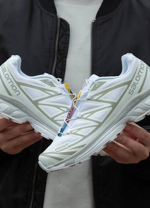 Мужские кроссовки белые salomon xt-6 avd white