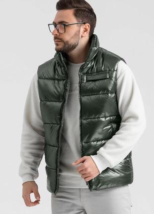 Чоловічий жилет зелений зимовий gilet (арт. x-046)3 фото