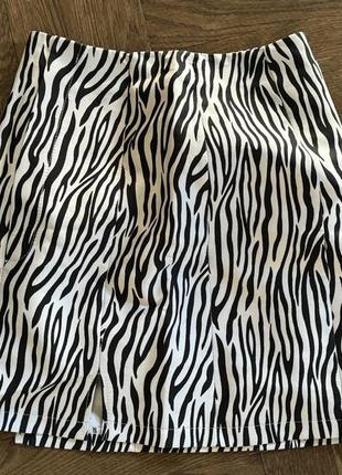Юбка-шорты с принтом зебры1 фото