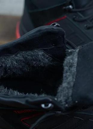 Чоловічі чорні шкіряні зимові кросівки adidas terrex5 фото