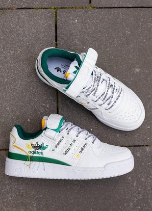 Демисезон adidas forum 84 low white green4 фото