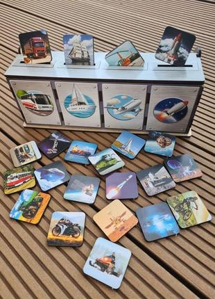 Настільна розвивальна гра "види транспорту" ubumblebees (псф109) psf109 комодик-сортер