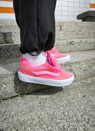 Женские кроссовки vans knu skool acid pink
