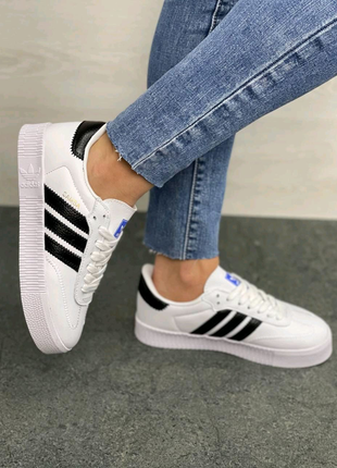 Adidas samba white black (білі)3 фото