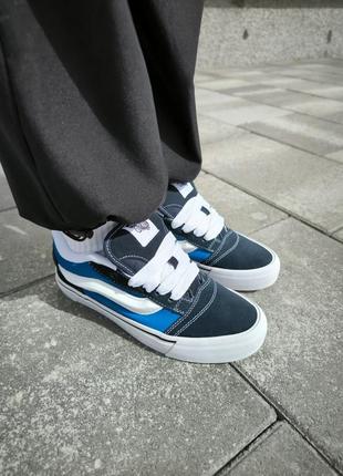 Женские кроссовки vans knu skool navy blue1 фото