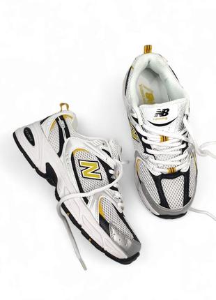 Женские кроссовки белые с желтым и черным new balance 530
white yellow black1 фото