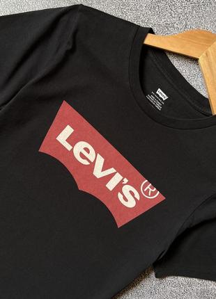 Черная базовая футболка майка levi’s оригинал размер xs унисекс левайс3 фото