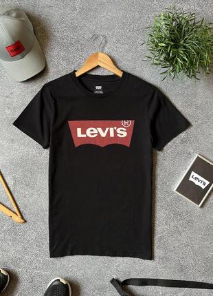 Черная базовая футболка майка levi’s оригинал размер xs унисекс левайс