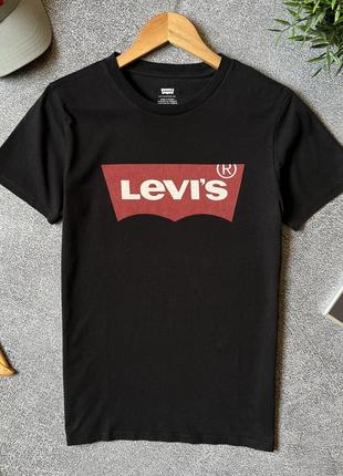 Черная базовая футболка майка levi’s оригинал размер xs унисекс левайс2 фото