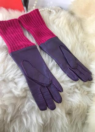 Теплі стильні незвичайні рукавички, натуральна шкіра, вовна acce3 фото