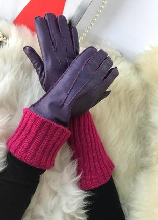 Теплі стильні незвичайні рукавички, натуральна шкіра, вовна acce4 фото