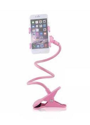 Lazy holder – универсальный гибкий держатель для телефонов pink2 фото