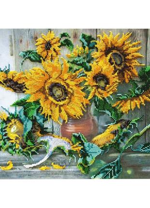 Набор для вышивки бисером "цветы солнца" ab-266 43х32 см от polinatoys