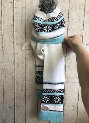 Зимова шапка і шарф для дівчинки 3-4 роки9 фото