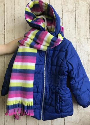 Тепла осіння курточка +шарф на дівчинку 3 роки10 фото