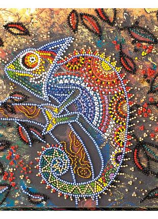 Набор-миди для вышивки бисером "хамелеон" amb-034 20х20 см от egorka