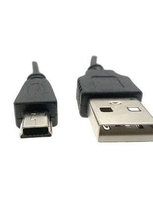 10 шт кабель зарядка usb - mini usb чорний