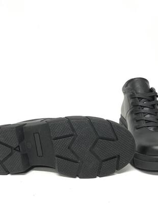 Новые женские полуботинки туфли высокие 36 р кожаные на шнурках чёрные10 фото