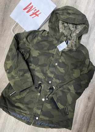 Куртка хаки h&m пог 47 пот 42 длина 69