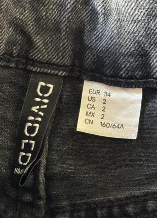 Черные джинсовые шорты h&amp;m размер xs4 фото
