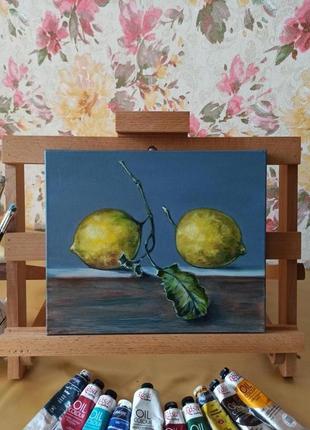 Картина масляными красками лимоны2 фото