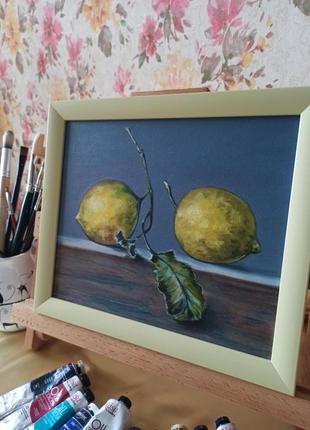 Картина масляными красками лимоны5 фото