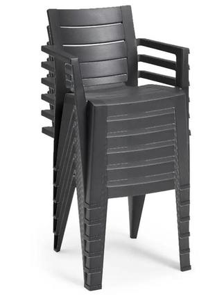 Садовий пластиковий стілець julie dining chair 246188 графіт3 фото