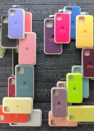 Чохол silicone case full for iphone (6-14 pro max) + скло
