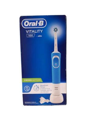 Електрична зубна щітка oral-b sensitive clean vitality 100 blue1 фото