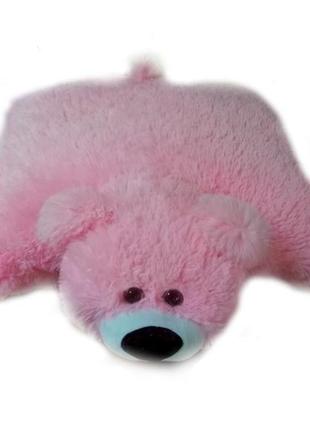 Подушка ведмедик 55 см рожева
