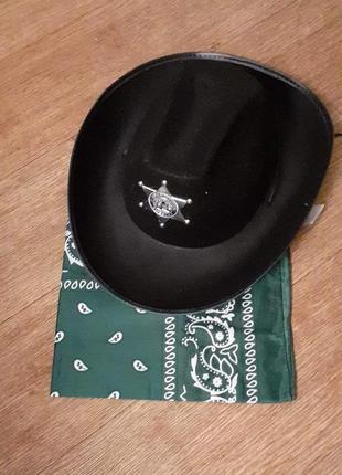 Карнавальний ковбой капелюх і бандана мушкетер5 фото