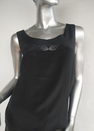 Майка , маечка чорна в камінчики сваровскі