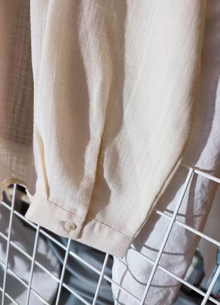 Молочная, винтажная блузка под лен4 фото