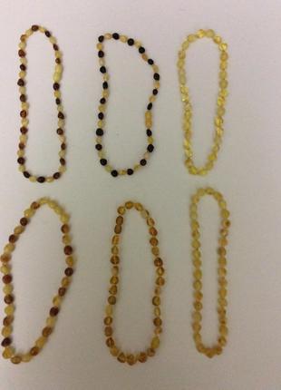 Бурштинові намиста 32 см, натуральний цілісний бурштин