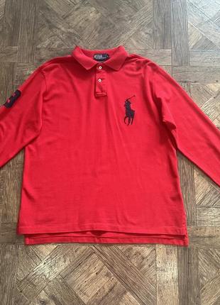 Кофта красная поло, релан, лонгслив polo ralph lauren