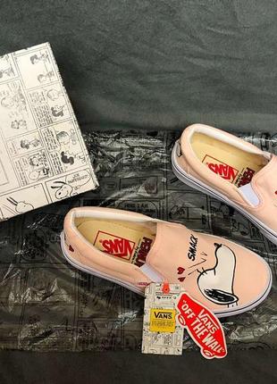 Vans x peanuts slip on smack pearl. сліпони ванс. кеди венс, венс4 фото