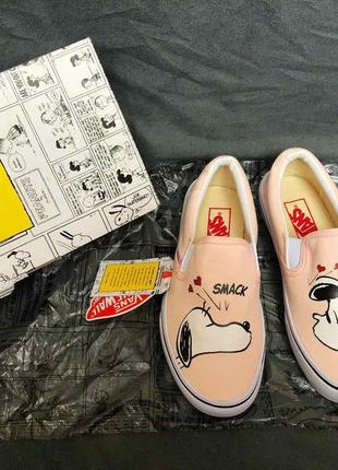 Vans x peanuts slip on smack pearl. сліпони ванс. кеди венс, венс8 фото