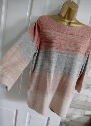 Ніжний блискучий светр джемпер з люрексом котоновий