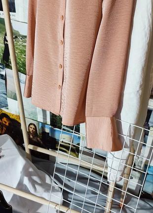 Винтажная, атласная, персиковая блузка рубашка2 фото