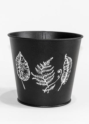 Кашпо декоративне 1л "листя" vitan, колір чорний, 130*98*1401 фото