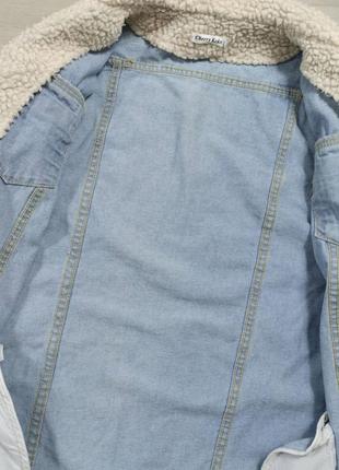 Удлиненная джинсовая куртка шерпа4 фото