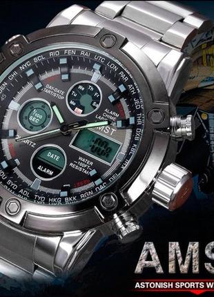 Тактичний водостійкий чоловічий наручний кварцевий годинник amst4 фото