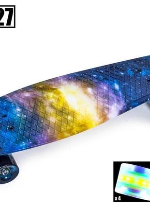 Penny board nickel 27" "universe". светящиеся колеса