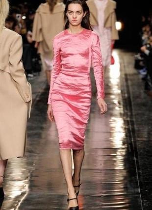 Вечернее платье фольга carven металлик оригинал розовое xs-s