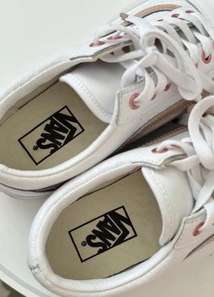 Білі шкіряні vans old skool4 фото