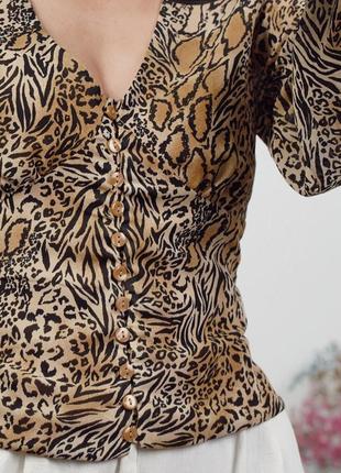 Блузка, блузочка в принт лео, анималистический принт h&m zara mango7 фото