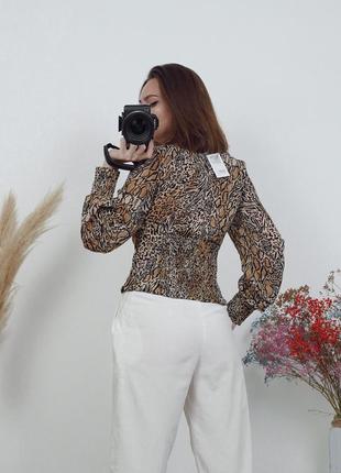 Блузка, блузочка в принт лео, анималистический принт h&m zara mango6 фото