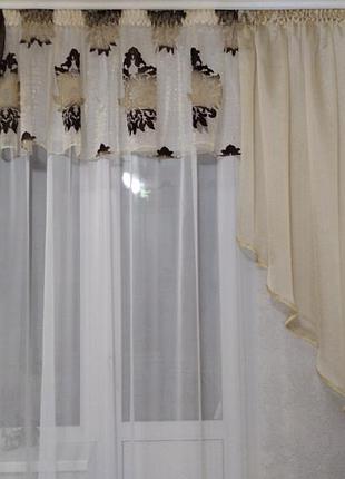 Комплект тюль ламбрикен занавіска