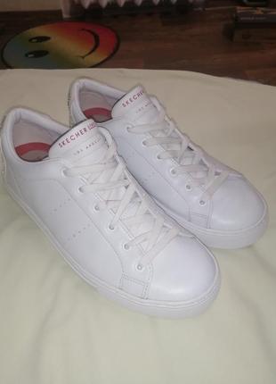 Белые кожаные кроссовки 39 размер (26 см)2 фото